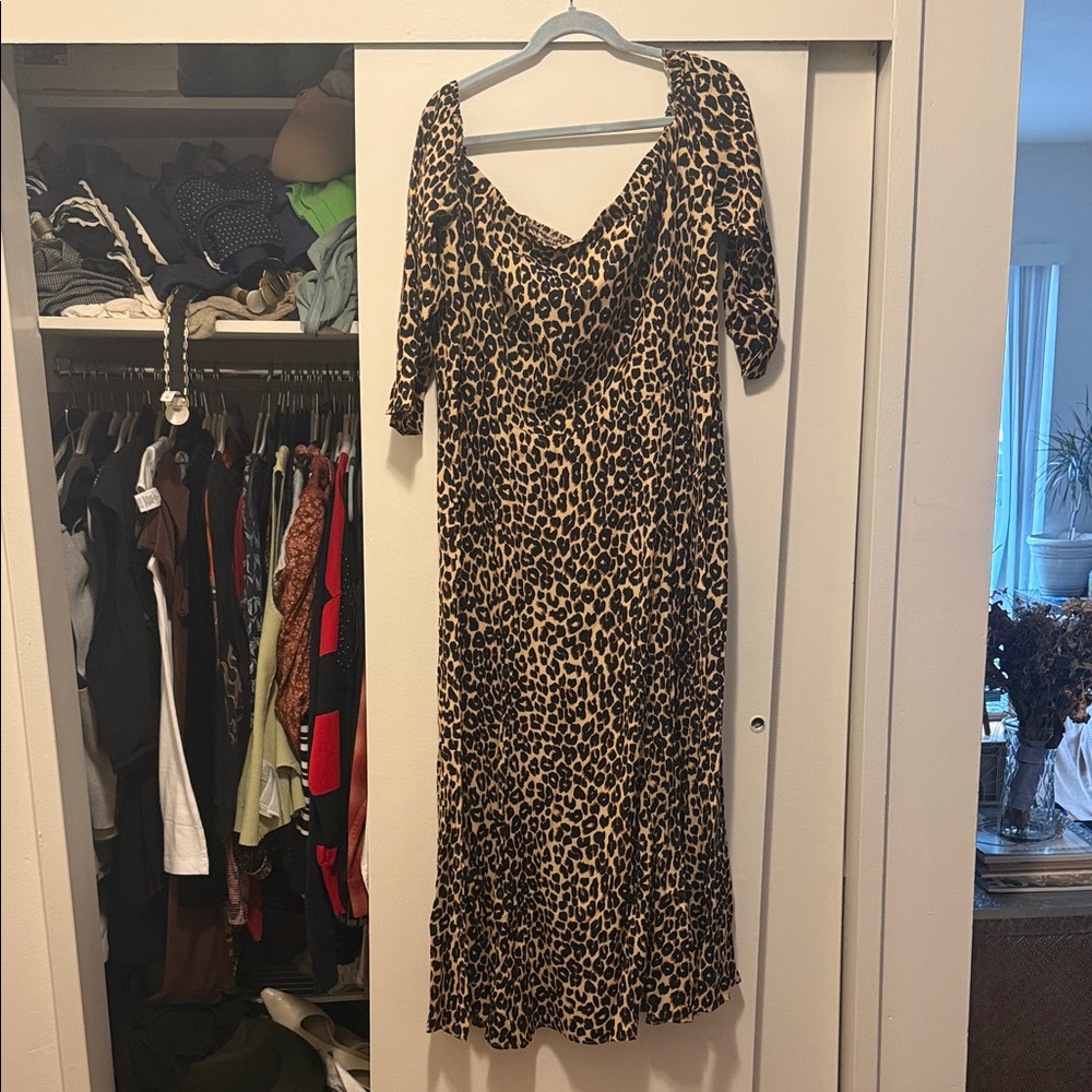 Plus size off the shoulder Reformation dress